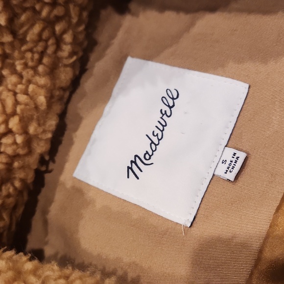 Madewell Light Brown Womens Small Fuzzy Button Down Jacket Granola - Picture 3 of 5